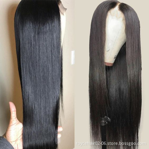 Hot Selling Virgin Hair HD Lace Wigs, Cheap 100% Brazilian Human Hair Pre Plucked Glueless Straight Hair Lace Front Wig